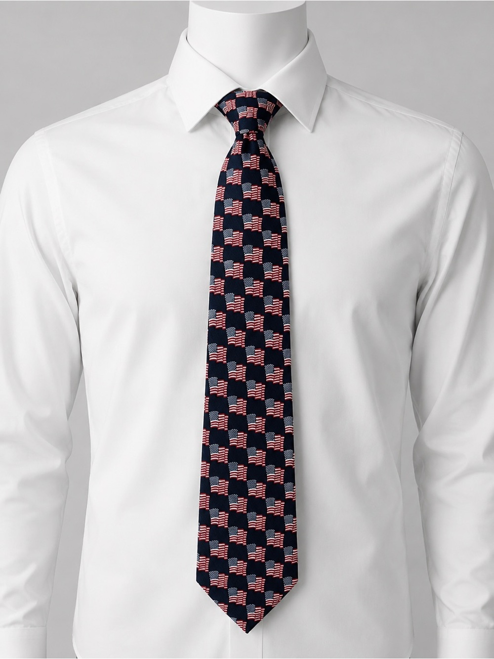 American Flag Necktie Navy Red White Patriotic Men’s Tie American Traditions